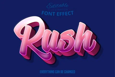 Modern youth script editable typography font effect Stock Illustration