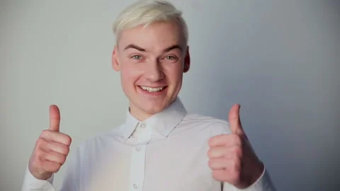 Modern youth. young guy posing in front of camera. concept of success. Stock Footage 85693787