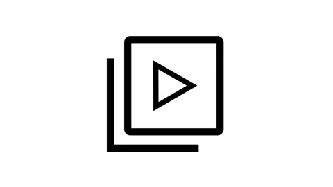 Modern youtube play icon animation for media controls. Glowing youtube play.. Stock Footage 313422799