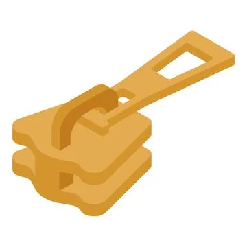 Modern zipper pull icon, isometric style Stock Illustration