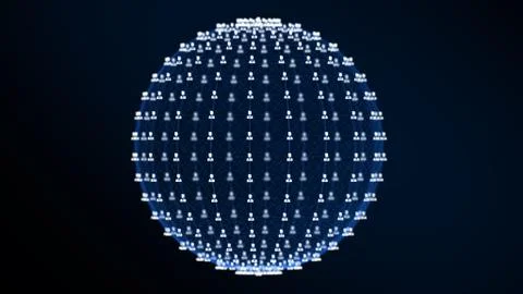 Moderne background from user sign connected by lines of blue colors into sphe Illustration