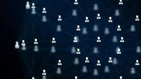 Moderne background from user sign connected by lines of blue colors into sphe Illustration