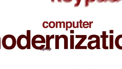 Modernization animated word cloud. Stock Footage 69728330