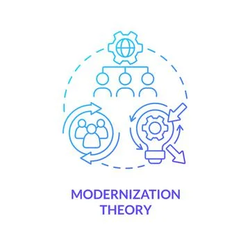 Modernization theory blue gradient concept icon Stock Illustration
