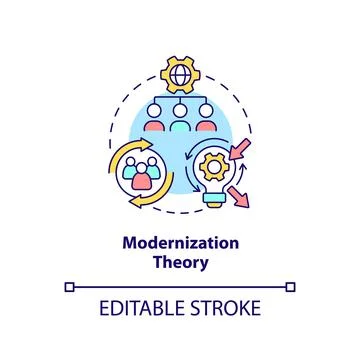 Modernization theory concept icon Stock Illustration