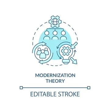 Modernization theory turquoise concept icon Stock Illustration