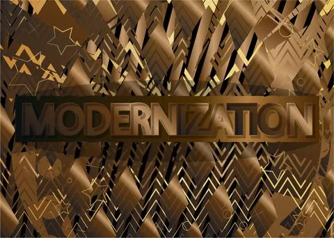 Modernization, Vector word poster. Quotes and phrases for banners, posters, f Stock Illustration