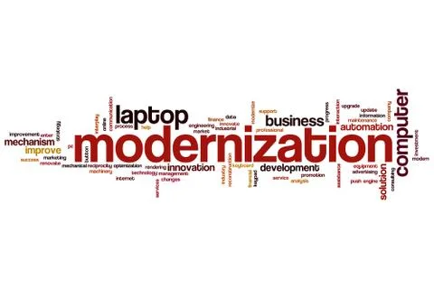 Modernization word cloud Stockillustratie