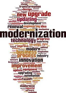 Modernization word cloud Stock Illustration