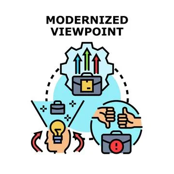 Modernized viewpoint developing business strategy and growth Stock Illustration