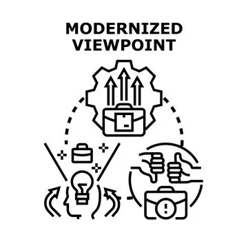 Modernized viewpoint developing business strategy and growth Stock Illustration