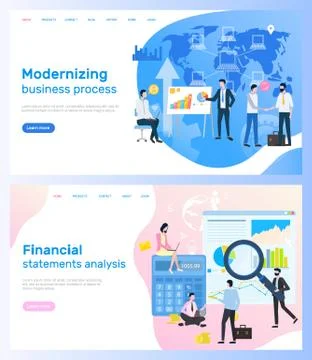 Modernizing Business Process, Financial Analysis Stock Illustration