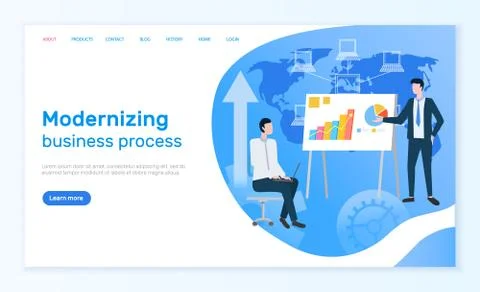 Modernizing Business Process Online Info Page Stock Illustration