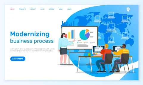 Modernizing Business Process Presentation Web Stock Illustration