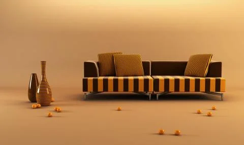 Modernstriped couch Stock Illustration