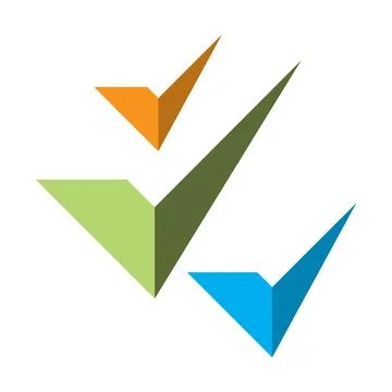 Modertn triple check mark logo symbol design graphic Stock Illustration