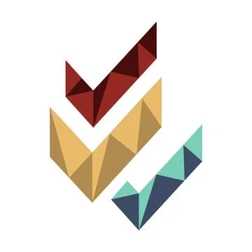 Modertn triple check mark logo symbol design graphic Stock Illustration