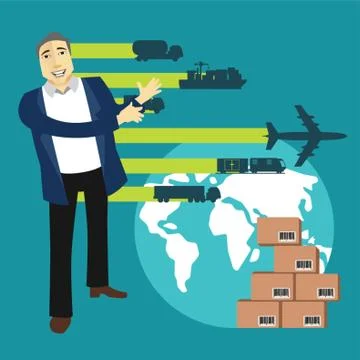 Modes Of Delivery Of Parcels Stock Illustration