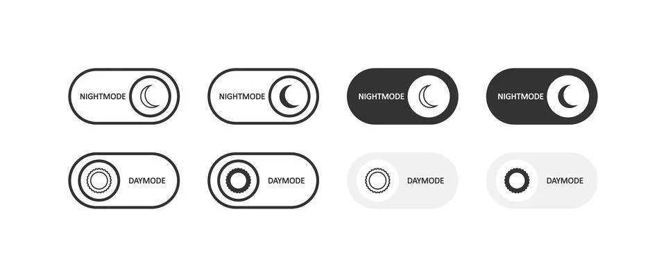 On Off modes switch element for Mobile App icon. Interface control smartpho.. Illustrazione stock