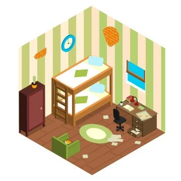 Modest student accommodation. Stock Illustration