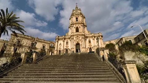 Modica (Sicily): Cathedral. Stock Photos