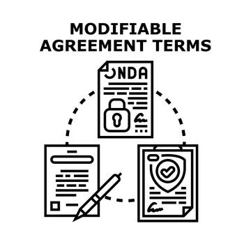 Modifiable agreement terms concept vector illustration 库存插图