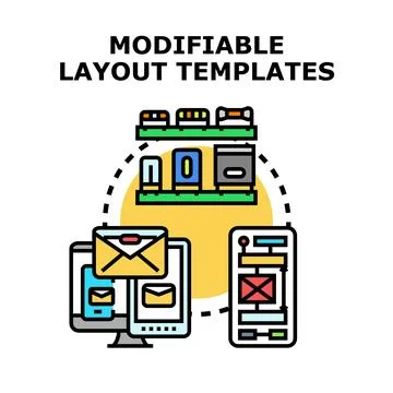 Modifiable layout templates for digital platforms design Stock Illustration