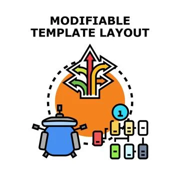 Modifiable template layout designing system concept Stockillustratie