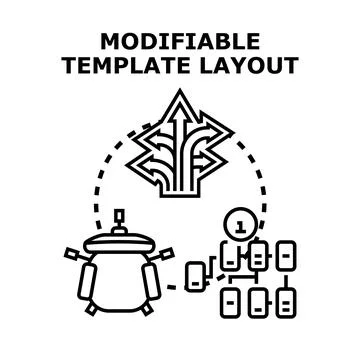 Modifiable template layout designing system concept Stock Illustration