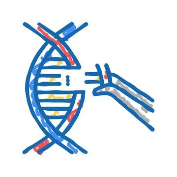 Modification and construction genetic molecule icon doodle illustration イラスト素材