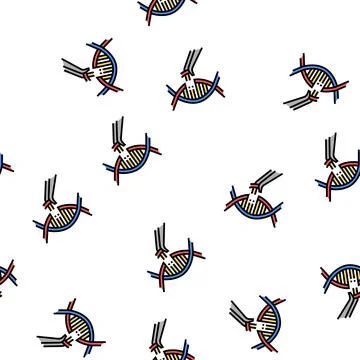 Modification and construction genetic molecule vector seamless pattern Stock Illustration
