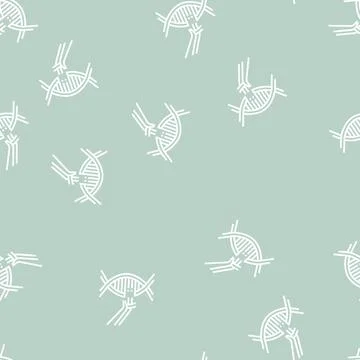 Modification and construction genetic molecule line seamless pattern Stock Illustration