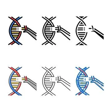 Modification and construction variants genetic molecule color icon vector Stock Illustration
