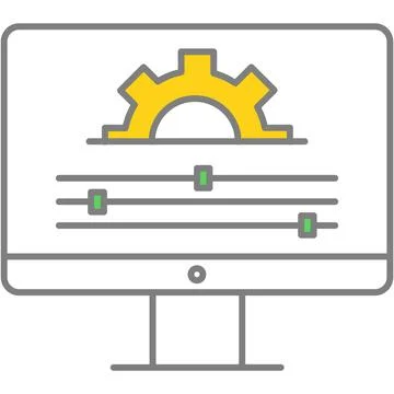 Modification icon pc software upgrade flat vector Ilustração Stock