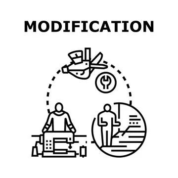 Modification process adjusting and improving goods and services イラスト素材