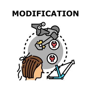 Modification process updating changing product styling Stock Illustration
