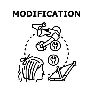 Modification process updating changing product styling Stock Illustration