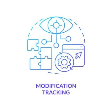 Modification tracking blue gradient concept icon Stock Illustration