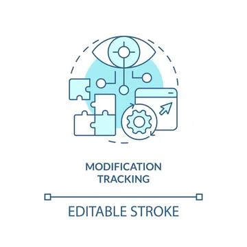 Modification tracking turquoise concept icon Stock Illustration