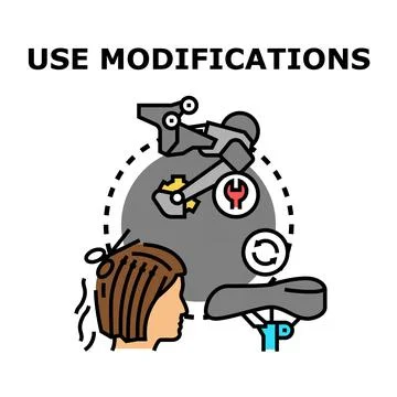 Modifications concept with personal and mechanical adjustments Stock Illustration