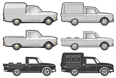Modifications delivery / cargo car Stock Illustration