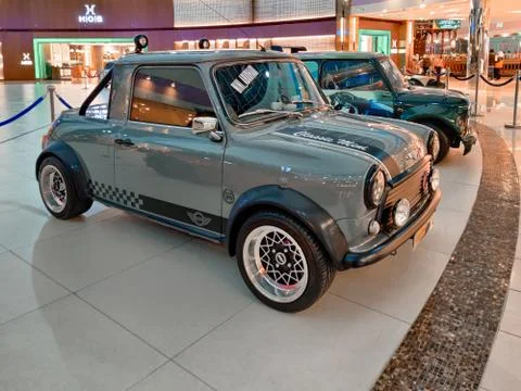 Modified and unique Mini Cooper S turbo displayed in a show | Cool and fun car Stock Photos