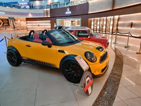 Modified and unique Mini Cooper S turbo displayed in a show | Cool and fun car Stock Photos
