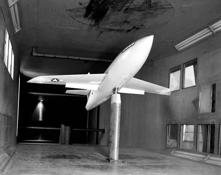 Modified Bell X-1 model pioneered variable-sweep studies in 1947. Photogra... 스톡 사진