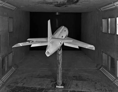 Modified Bell X-1 model pioneered variable-sweep studies in 1947. Photogra... Fotos de archivo