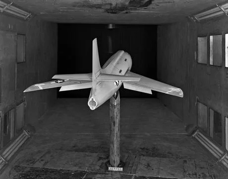 Modified Bell X-1 model pioneered variable-sweep studies in 1947.  Photogra.. Fotos de archivo