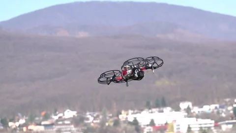 A modified drone with a camera mounted from another drone Vídeos de archivo 331020239