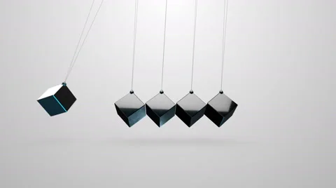 Modified Newton's cradle with swinging cubes instead of spheres Stock Footage 61073073