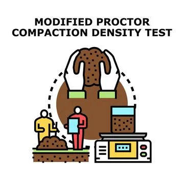 Modified proctor compaction density testing soil engineering 스톡 일러스트