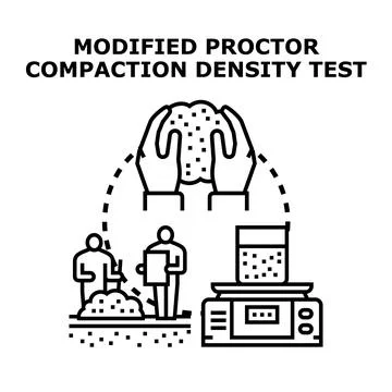 Modified proctor compaction density testing soil engineering 스톡 일러스트